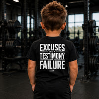 Load image into Gallery viewer, Excuses Are a Testimony of Failure – Youth T-Shirt