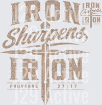 Load image into Gallery viewer, Youth Iron Sharpens Iron Christian T-Shirt - Raw Image