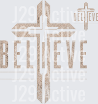 Load image into Gallery viewer, Men’s Believe Cross Christian T-Shirt - Raw Image
